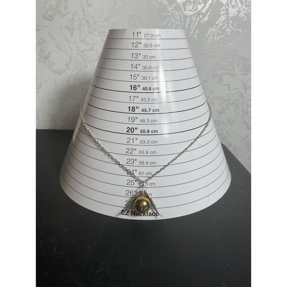 Golden Snitch Wing Pendant Necklace Silver Chain - Picture 2 of 5